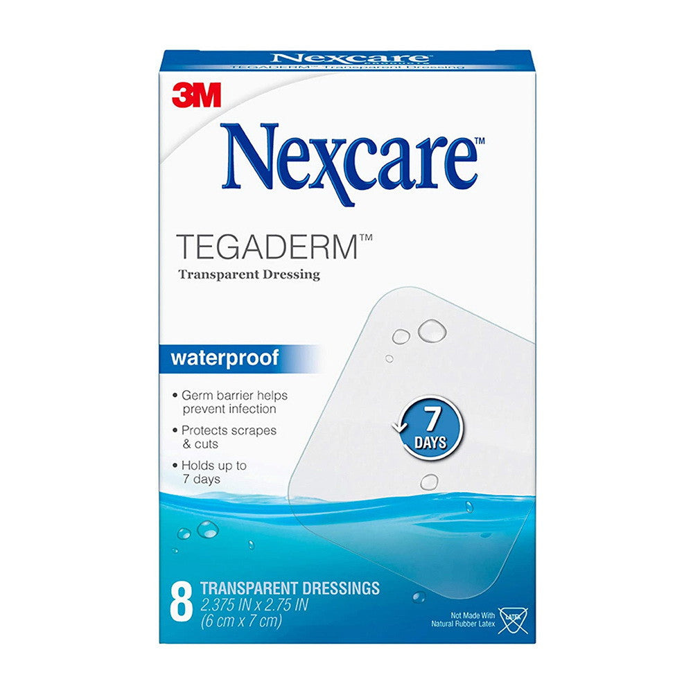 Nexcare Tegaderm Waterproof Transparent Wound Dressing Bandge, 8 Ea